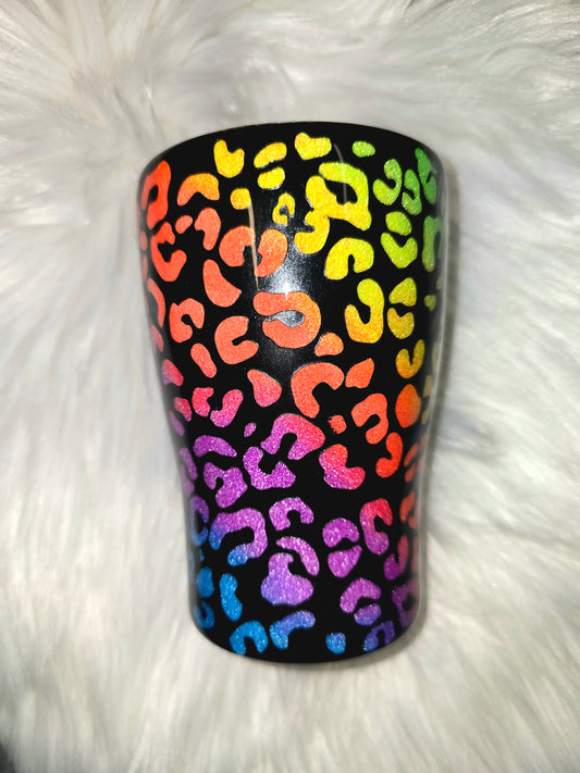 12oz Rainbow Leopard Tumbler
